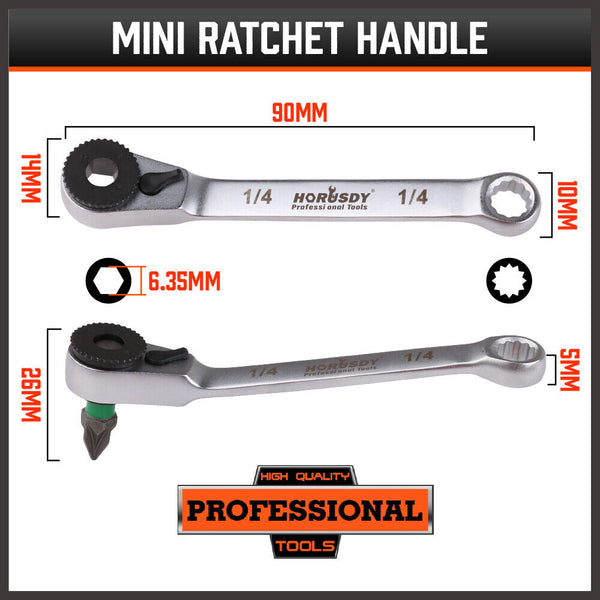 Sedy 32Piece 1/4" Mini Double Head Screwdriver Bit And Ratchet Set Crv Steel Durable Screwdrivers & Nutdrivers