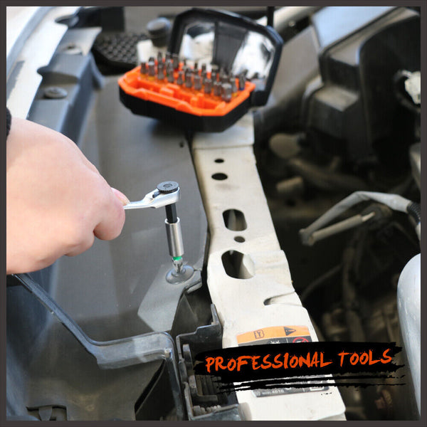 Sedy 32Piece 1/4" Mini Double Head Screwdriver Bit And Ratchet Set Crv Steel Durable Screwdrivers & Nutdrivers