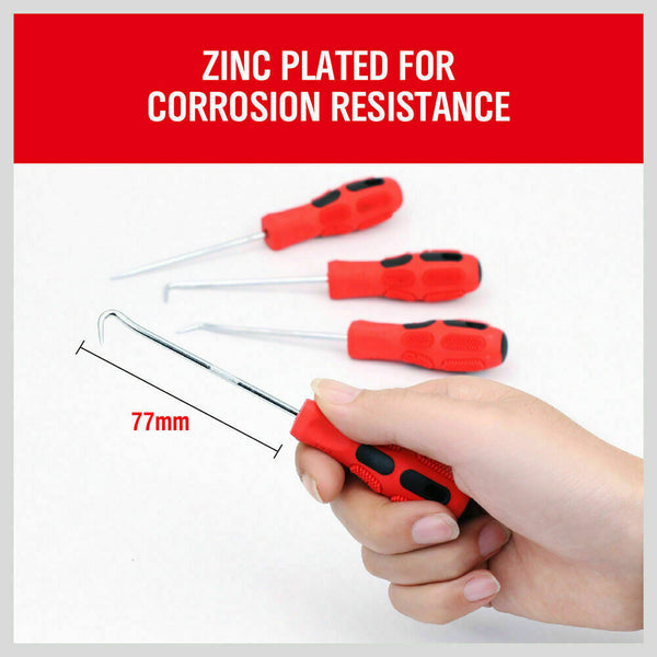 King Tony 4Pc Pick Hook Set O Ring Oil Seal Remover Non Slip Rubber Handle Red Local Stock Other Hand Tools