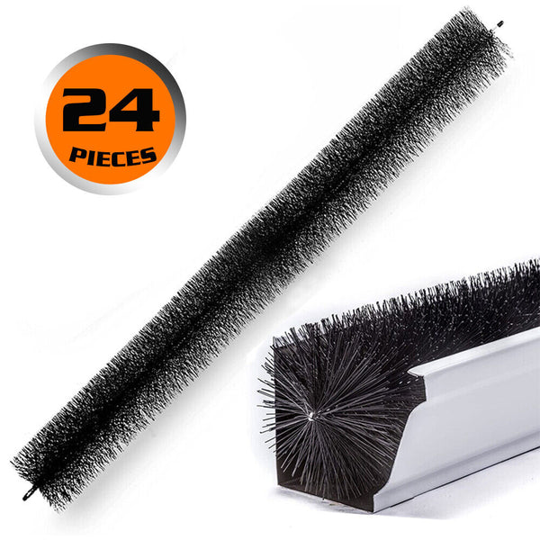 Sedy 98X10cm 24Pc Gutter Brush Roof Leaf Guard Heavy Duty Twigs Filter Home Garden Gutter Guards