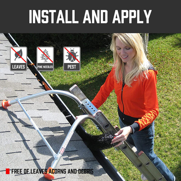 Sedy 98X10cm 24Pc Gutter Brush Roof Leaf Guard Heavy Duty Twigs Filter Home Garden Gutter Guards