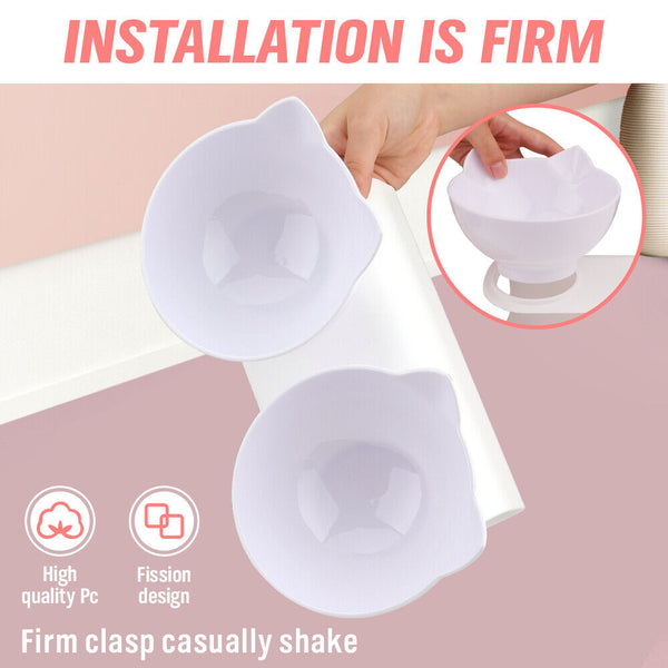 Vaka Black Double Cat Bowl Pet Stand Dog Elevated Feeder Food Water Raised Lifted Cat Bowls