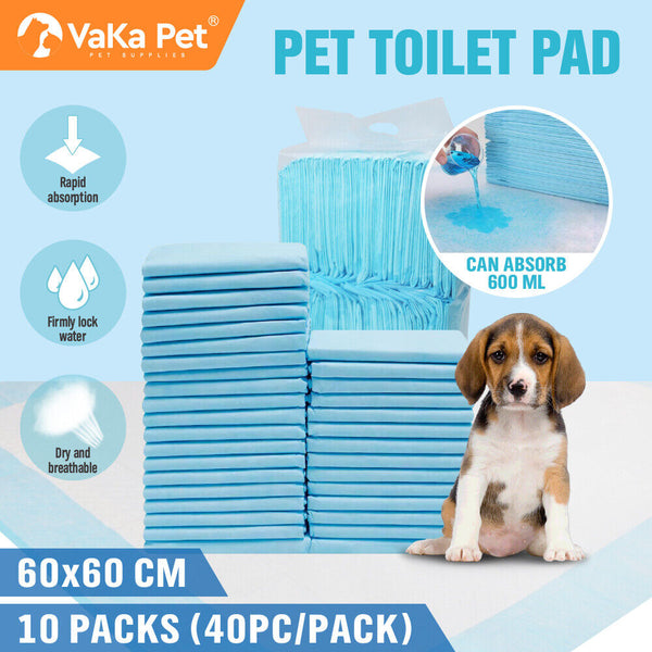 Vaka Pet Training Pad 400 Puppy Pads Toilet Pee Indoor Absorbent 60X60cm Dog Puppy Training Pads