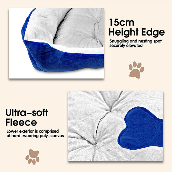 Vaka Navy Dog Bed Pet Cat Calming Floor Mat Sleeping Cave Washable Extra Large 29702 Pet Beds