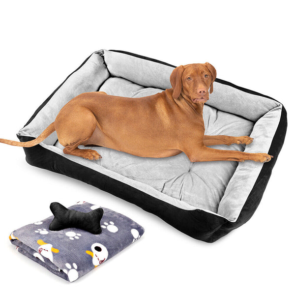 Vaka Navy Dog Bed Pet Cat Calming Floor Mat Sleeping Cave Washable Extra Large 29704 Pet Beds