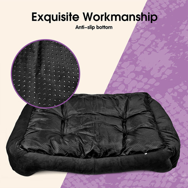 Vaka Navy Dog Bed Pet Cat Calming Floor Mat Sleeping Cave Washable Extra Large 29704 Pet Beds