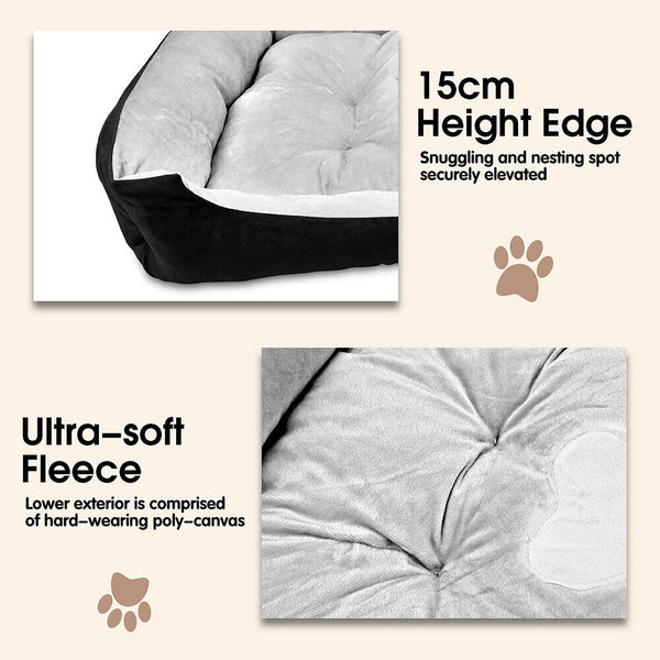 Vaka Navy Dog Bed Pet Cat Calming Floor Mat Sleeping Cave Washable Extra Large 29704 Pet Beds