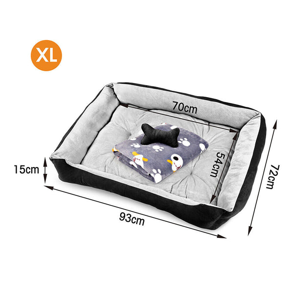 Vaka Navy Dog Bed Pet Cat Calming Floor Mat Sleeping Cave Washable Extra Large 29705 Pet Beds