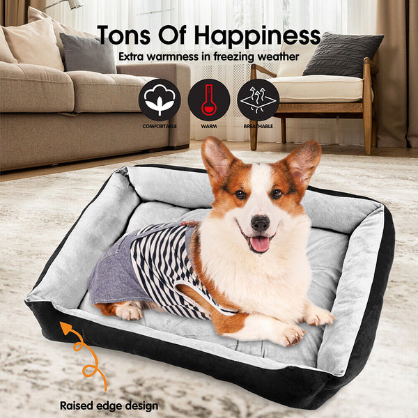 Vaka Navy Dog Bed Pet Cat Calming Floor Mat Sleeping Cave Washable Extra Large 29706 Pet Beds