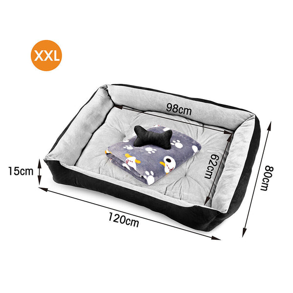 Vaka Navy Dog Bed Pet Cat Calming Floor Mat Sleeping Cave Washable Extra Large 29706 Pet Beds