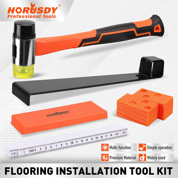 Horusdy 48Pc Laminate Wood Flooring Installation Kit Tapping Block Rubber Mallet Other Flooring & Tiles