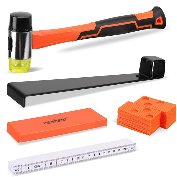 Horusdy 48Pc Laminate Wood Flooring Installation Kit Tapping Block Rubber Mallet Other Flooring & Tiles