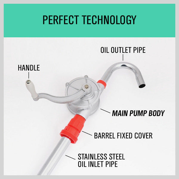 Aluminium Rotary Drum Pump Diesel Fuel Kero Oil Petrol 44 Gallon Drum Hand Pump Other Pump Parts & Accessories