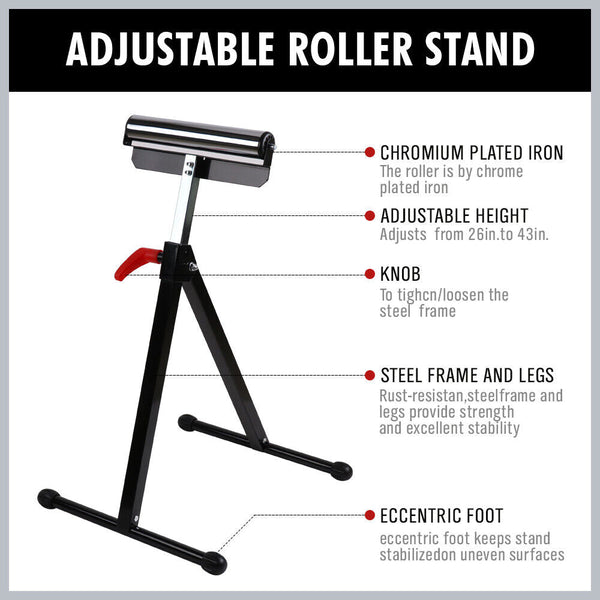 Horusdy Foldable Roller Support Stand Bench Holder 67 110Cm Heavy Duty Steel Work Benches