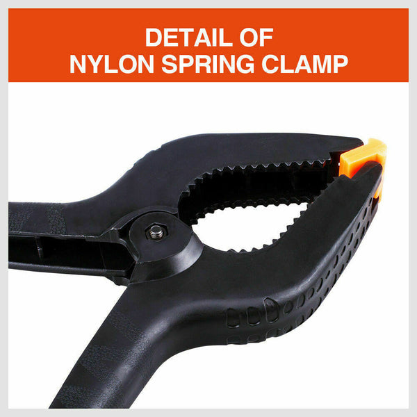 Horusdy 4Pc 9'' Strong Spring Clamps Heavy Duty Nylon Clip Quick Grip Black Large Size Clamps & Vices