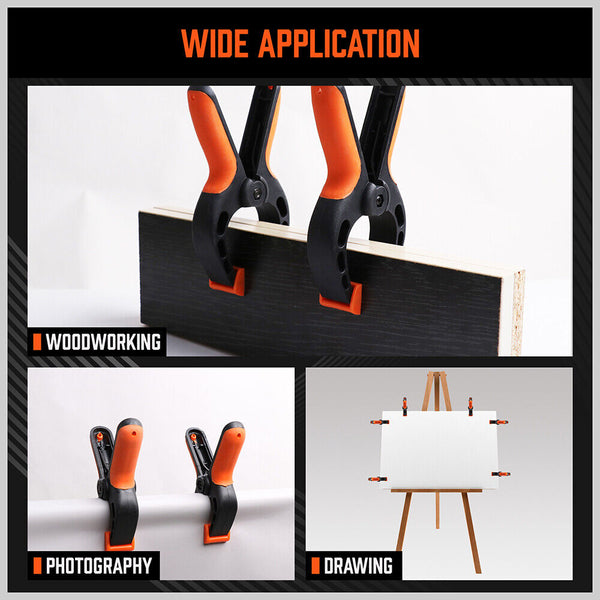 20Pc Spring Clamps Set Heavy Duty Nylon Clips 3 Sizes Non Slip Grip Tpr Handle Clamps & Vices