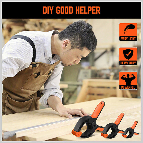 20Pc Spring Clamps Set Heavy Duty Nylon Clips 3 Sizes Non Slip Grip Tpr Handle Clamps & Vices