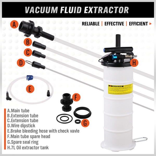 Horusdy 7L Manual & Pneumatic Oil Extractor Waste Fluid Transfer Pump Suction Other Hand Tools