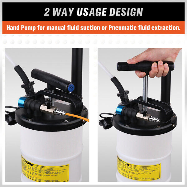 Horusdy 7L Manual & Pneumatic Oil Extractor Waste Fluid Transfer Pump Suction Other Hand Tools
