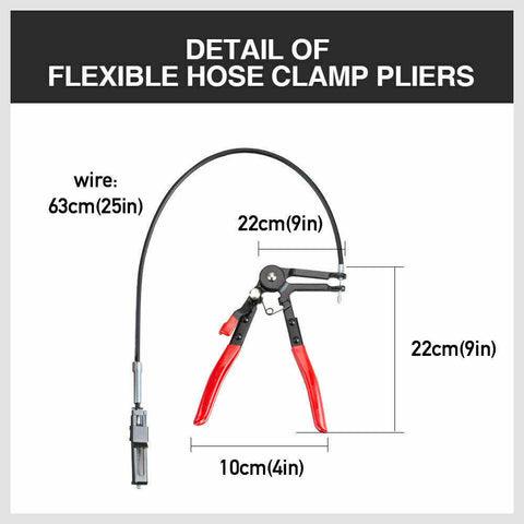 Long Hose Clamp Pliers 24" Flexible Extension Wire Oil Fuel Clip Remove
