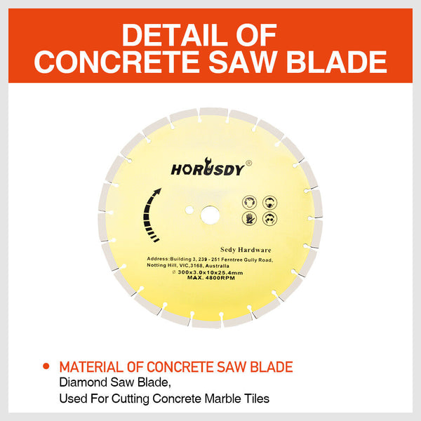 300Mm/12" Concrete Saw Blade Masonry Cutting Disc Circular Diamond Stone Cutter Diamond Blades