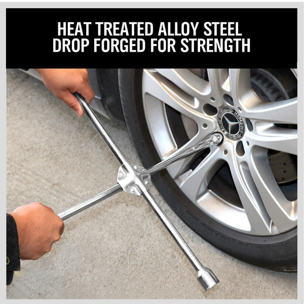 20 Wheel Brace Spanner 4 Way Cross Wrench Car Tyre Nut 17 19 21 23Mm Socket Other Wrenches & Spanners