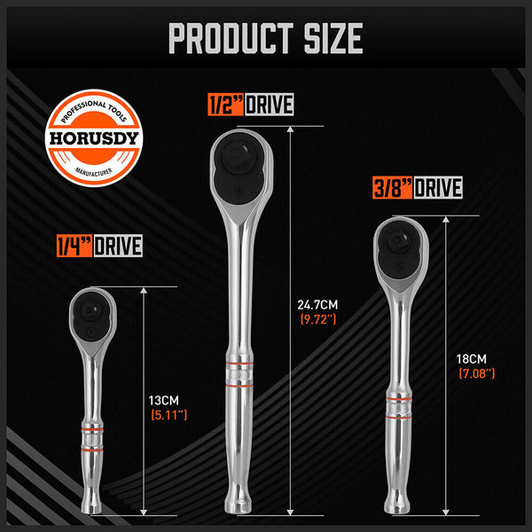 Sedy Mini Ratchet Spanner 1/2 3/8 1/4 Drive 90 Tooth Extension Bar Workshop With Bag Garden Tool Accessories