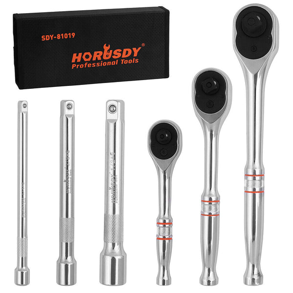 Sedy Mini Ratchet Spanner 1/2 3/8 1/4 Drive 90 Tooth Extension Bar Workshop With Bag Garden Tool Accessories