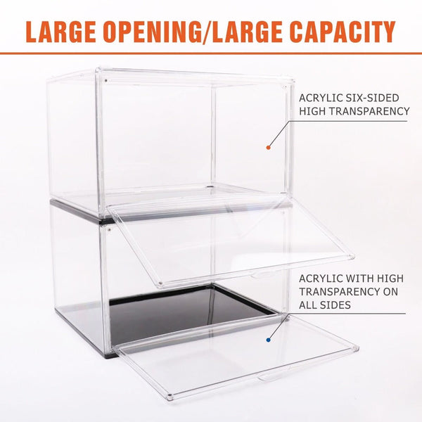 Sedy 5Pc Stackable Shoe Display Box Hard Acrylic Sneaker Storage Containers Case Storage Boxes