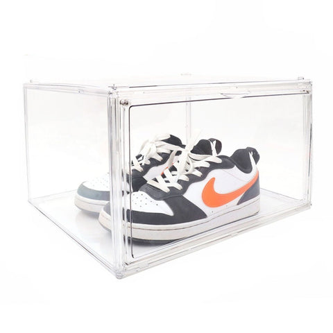 Sedy 10Pc Stackable Shoe Display Box Hard Acrylic Sneaker Storage Containers Case Shoe Organisers