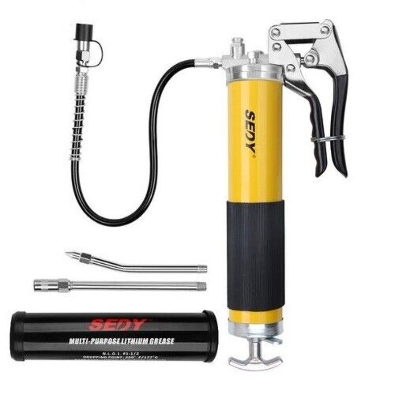 Horusdy 18Inch Grease Gun 8000Psi Pistol Grip Flex Hose Heavy Duty Barrel With Cartridge Grease Guns