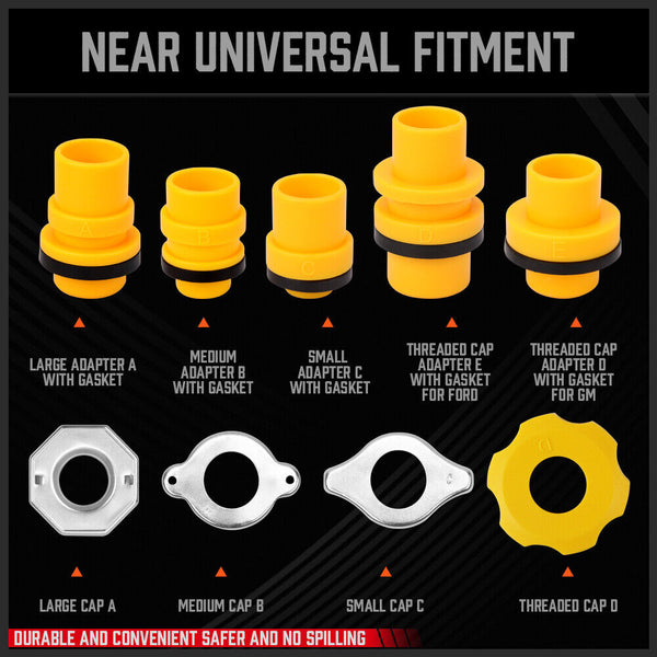 19 Piece No Spill Radiator Coolant Refilling Funnel Kit Spill Proof Radiator Bleeder Kit With Universal Adaptor Fuel Funnels