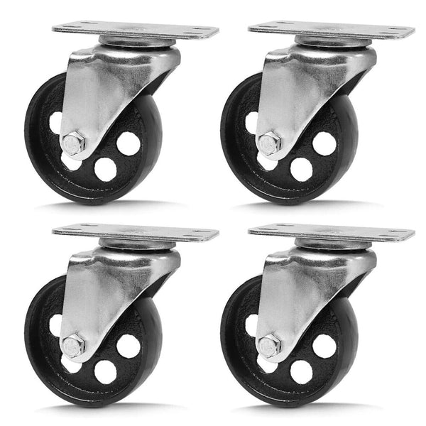 4Pc 3.5'' Heavy Duty Steel Castor Wheel Swivel Caster 500Kg/Ea Loading Capacity Castor Wheels