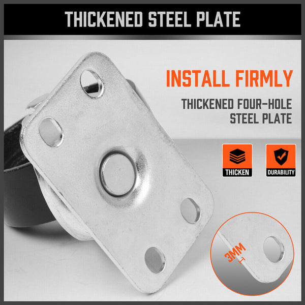 4Pc 3.5'' Heavy Duty Steel Castor Wheel Swivel Caster 500Kg/Ea Loading Capacity Castor Wheels