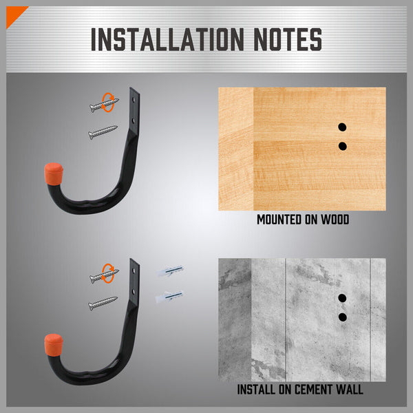 Horusdy 6Pc Wall Mount Garage Hooks Set Heavy Duty Steel Storage Rack Hanger Hooks & Hangers