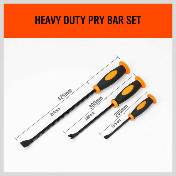Horusdy 3Pc Impact Pry Bar Set Crowbars Nail Puller Go Through Hammer Head Mechanic New Other Hand Tools