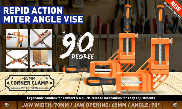 90° Degree Corner Clamp Welding Vice Woodworking Alloy Body With Quick Release Clamps & Vices