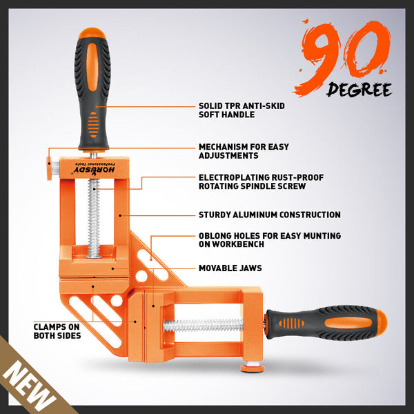 90° Degree Corner Clamp Welding Vice Woodworking Alloy Body With Quick Release Clamps & Vices