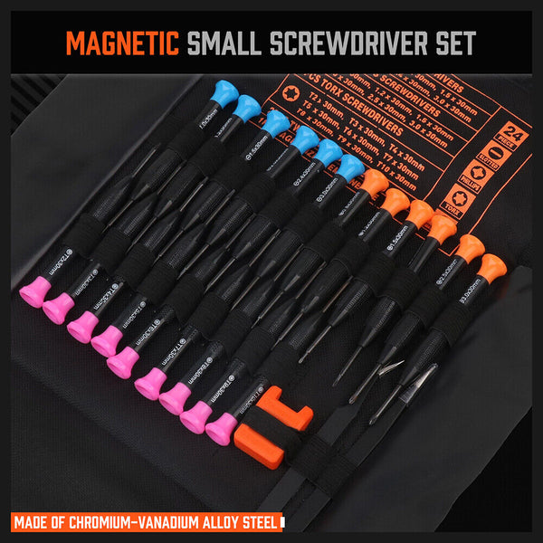 Horusdy 24 Piece Magnetic Precision Screwdriver Set Small Screwdrivers For Eyeglasses Phones Watches Electronics Repair Screwdrivers & Nutdrivers