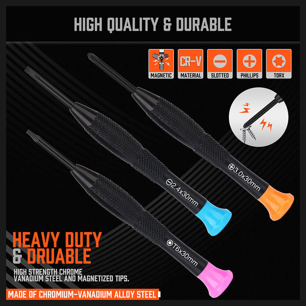 Horusdy 24 Piece Magnetic Precision Screwdriver Set Small Screwdrivers For Eyeglasses Phones Watches Electronics Repair Screwdrivers & Nutdrivers