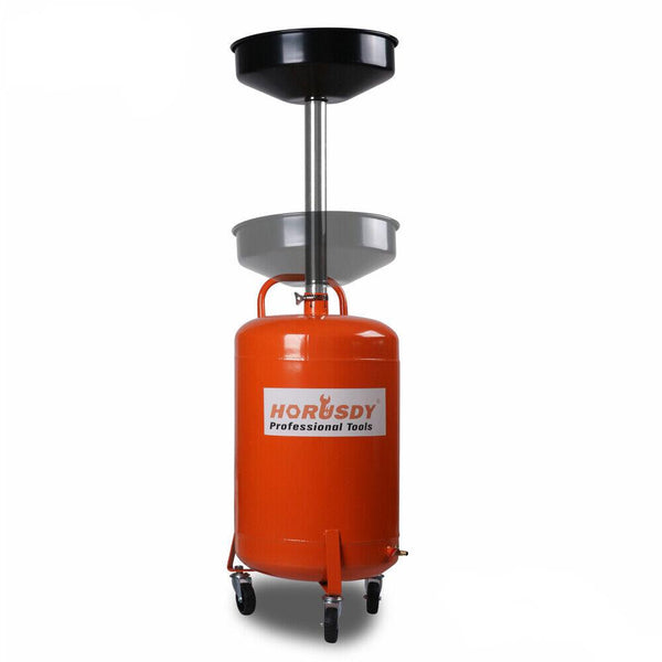 Horusdy 80L Mobile Waste Oil Drainer Telescopic Workshop Fluid Collection Tank Other Shop Equipment