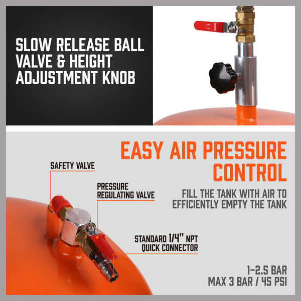 Horusdy 80L Pneumatic Waste Oil Drainer Fluid Transfer Tank Air Car Workshop Other Shop Equipment