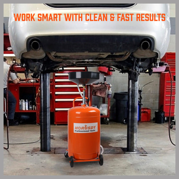 Horusdy 80L Pneumatic Waste Oil Drainer Fluid Transfer Tank Air Car Workshop Other Shop Equipment