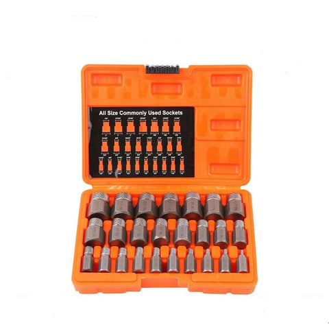 Horusdy 25Pc Screw Extractor Set Multi Spline Easy Out Broken Bolt Remover Tool Hex Head Pullers & Extractors