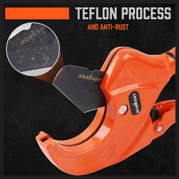 Horusdy Pvc Ratchet Cutter 64Mm 2 1/2" Deburring Tool Rubber Handle Deburring Tools