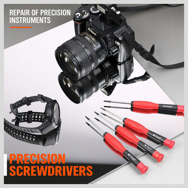 Horusdy 100Pc Screwdriver Set Ratchet Handle Socket Slot Pozi Hex Star Square Bits Rack Screwdrivers & Nutdrivers