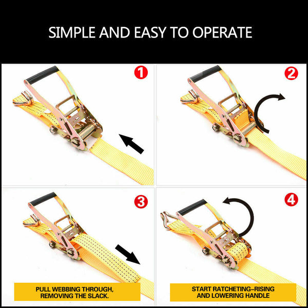 Horusdy 50Mm X 10M Tie Down Strap Heavy Duty Ratchet Straps Trailer Boat 2000Kg Loading Tie Downs & Straps