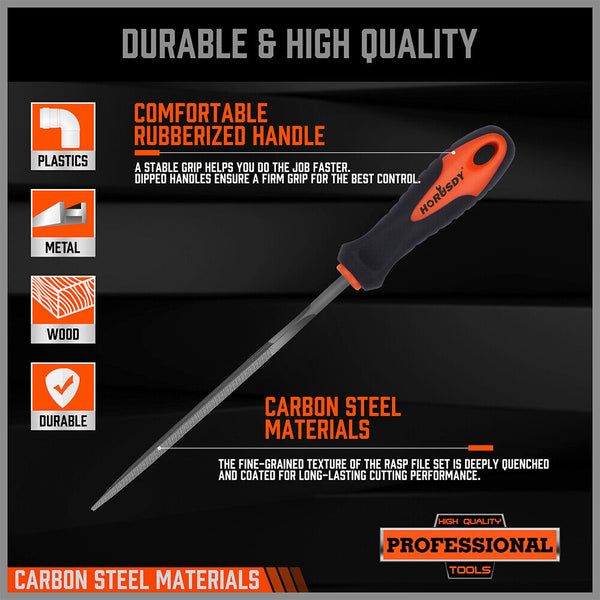 Horusdy 2Pc 6.1" Flat Mini Needle File Set Metal Wood Carving Carpentry Tool Electric Files & Tools