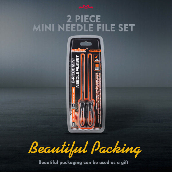 Horusdy 2Pc 6.1" Flat Mini Needle File Set Metal Wood Carving Carpentry Tool Electric Files & Tools