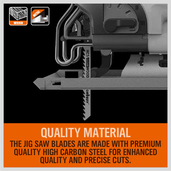 Horusdy 25Pc T Shank Jig Saw Blades Set For Wood Plastic Metal Sheet Cutting Bim Hcs Other Saw Blades